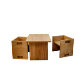 Set Frechling® Tisch und Wendehocker aus Buchenholz